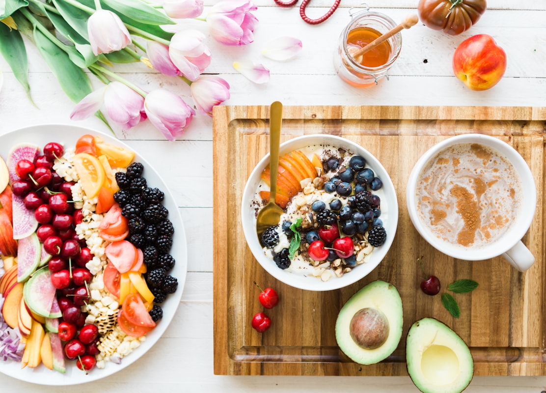 Colorful smoothie bowl with berries and nuts